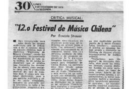 Crítica Musical "12.o Festival de Música Chilena"