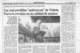 Las casi perdidas "anticuecas" de Violeta Parra la revelan en su calidad de músico  [artículo] Myriam Olate.