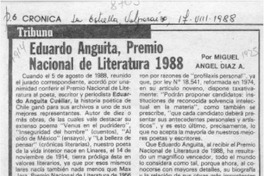 Eduardo Anguita, Premio Nacional de Literatura 1988  [artículo] Miguel Angel Díaz A.