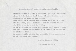 Creencias respecto de la lluvia  [manuscrito] Wilfredo Castro F.