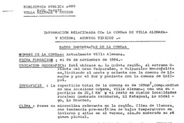Información relacionada con la comuna de Villa Alemana  [manuscrito].