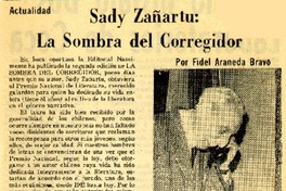 Sady Zañartu: La Sombra del Corregidor  [artículo] Fidel Araneda Bravo.