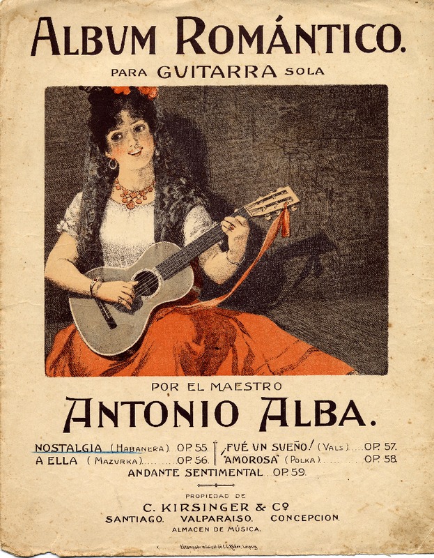 Nostalgia habanera para guitarra [música] : Antonio Alba.