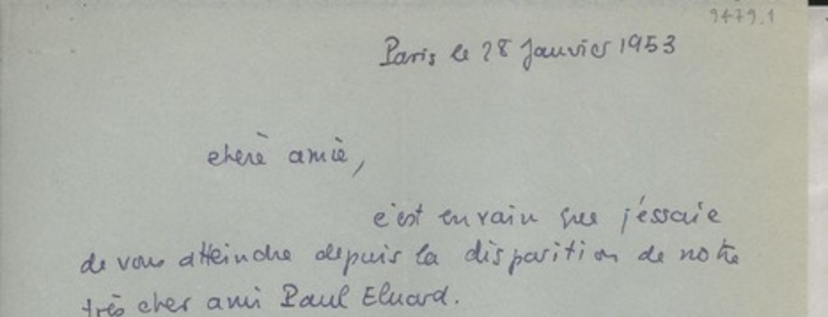 [Carta] 1953 janv. 28, Paris, [Francia] [a] Gabriela Mistral