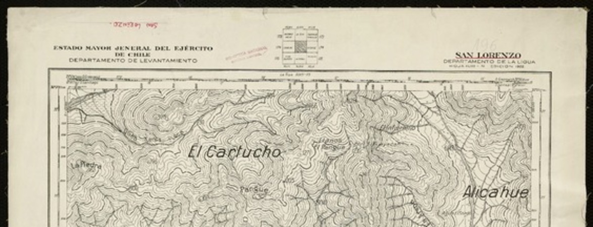 San Lorenzo Departamento de La Ligua [material cartográfico] : Estado Mayor Jeneral del Ejército de Chile. Departamento de Levantamiento.