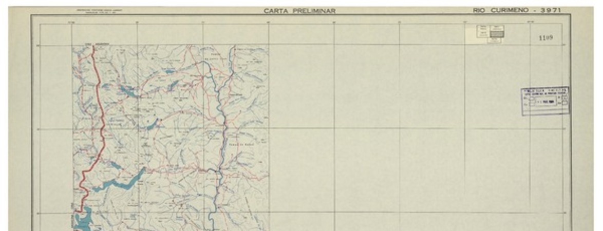 Río Curimeno 3971 : carta preliminar [material cartográfico] : Instituto Geográfico Militar de Chile.