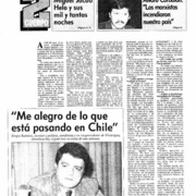 "Me alegro de lo que está pasando en Chile"  [artículo] M. Angelica Rivera.
