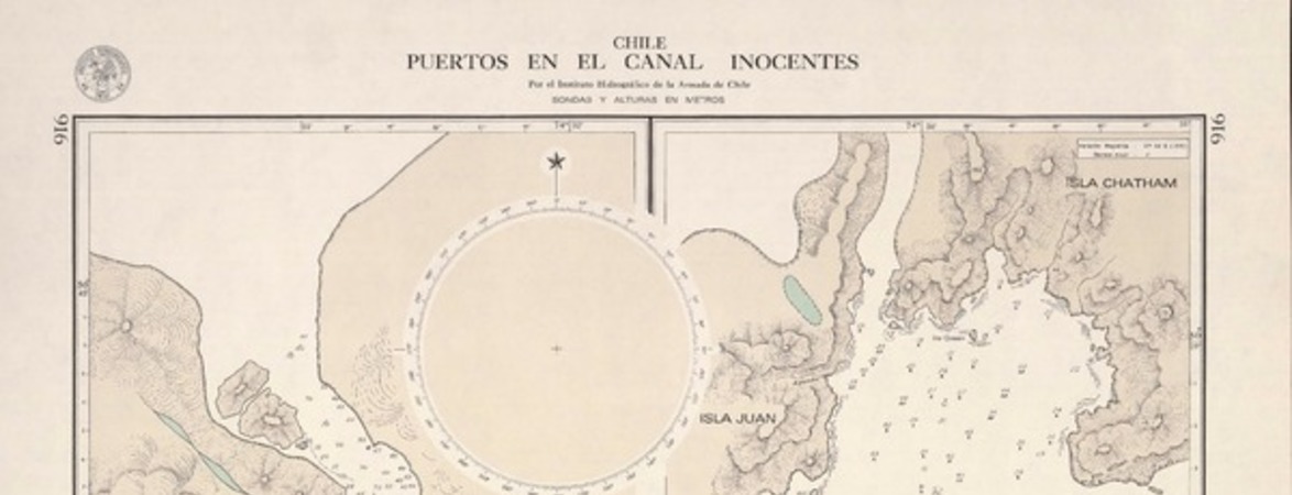 Puertos en el Canal Inocentes  [material cartográfico] por el Instituto Hidrográfico de la Armada de Chile.