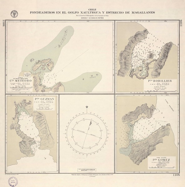 Fondeaderos en el Golfo Xaultegua y Estrecho de Magallanes