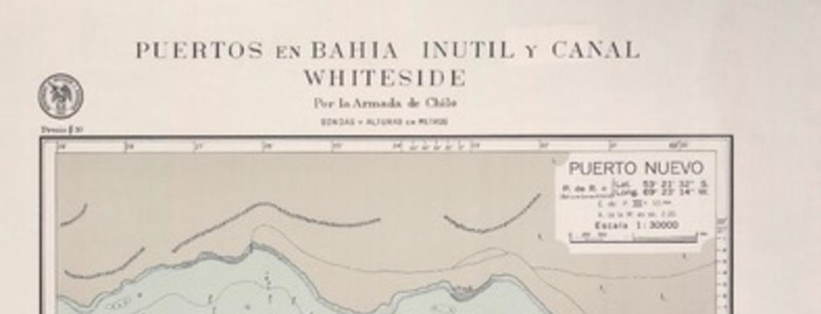 Puertos en bahía Inútil y canal Whiteside  [material cartográfico] por la Armada de Chile.