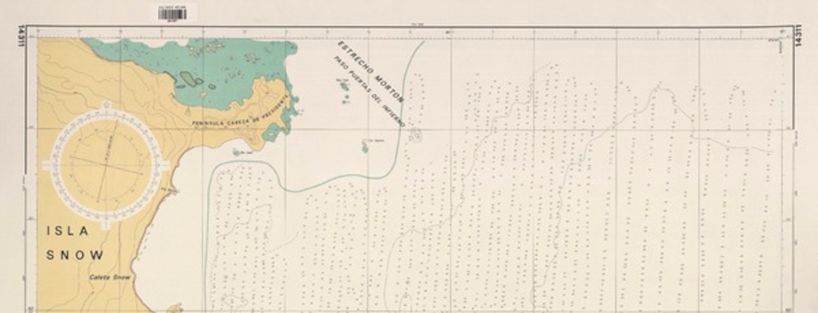 Territorio Chileno Antártico Islas Shetland del Sur, Caleta Snow [material cartográfico] : por el Servicio Hidrográfico y Oceanográfico de la Armada de Chile.