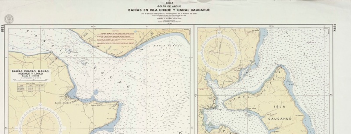Chile, Golfo de Ancud Bahías en Isla Chiloé y Canal Caucahué