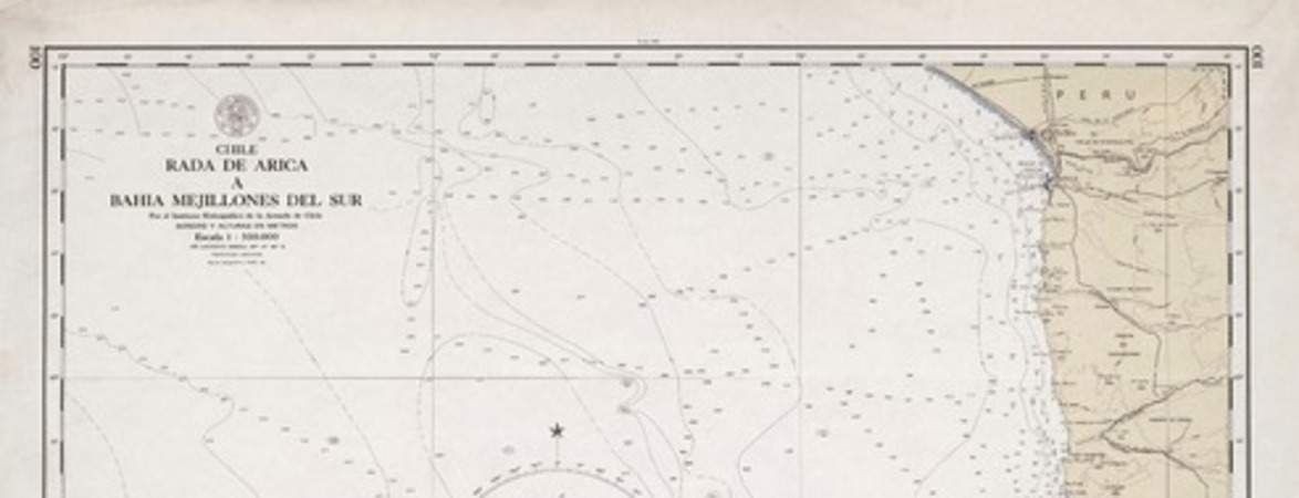 Rada de Arica a Bahía Mejillones sur  [material cartográfico] por el Instituto Hidrográfico de la Armada de Chile.