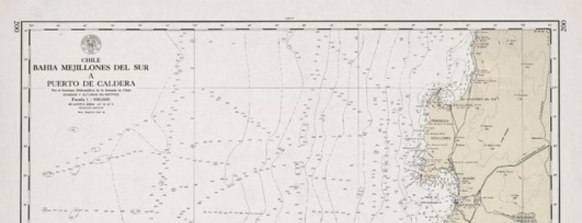 Bahía Mejillones del sur a Puerto de Caldera  [material cartográfico] por el Instituto Hidrográfico de la Armada de Chile.