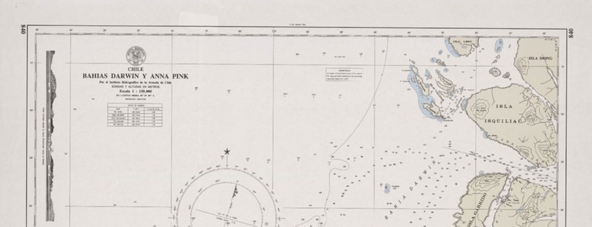 Bahías Darwin y Anna Pink  [material cartográfico] por el Instituto Hidrográfico de la Armada de Chile.