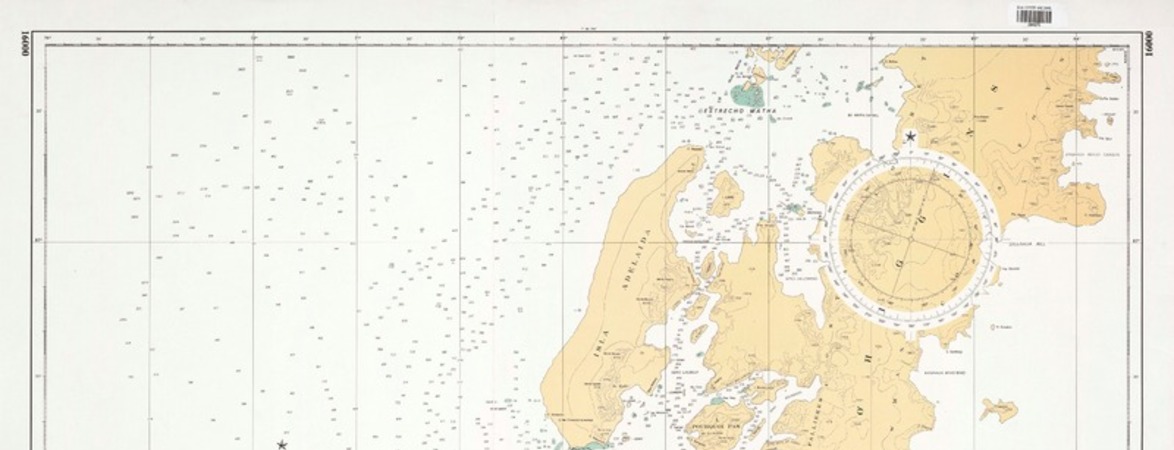 Territorio Chileno Antártico Estrecho Matha a Isla Rothschild [material cartográfico] : por el Servicio Hidrográfico y Oceanográfico de la Armada de Chile.