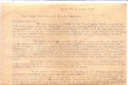 [Carta], 1932 jun. 10 Paris, Francia <a> María Luisa Fernández, Chile  [manuscrito] Vicente Huidobro.
