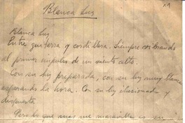 Blanca Luz  [manuscrito] Vicente Huidobro.