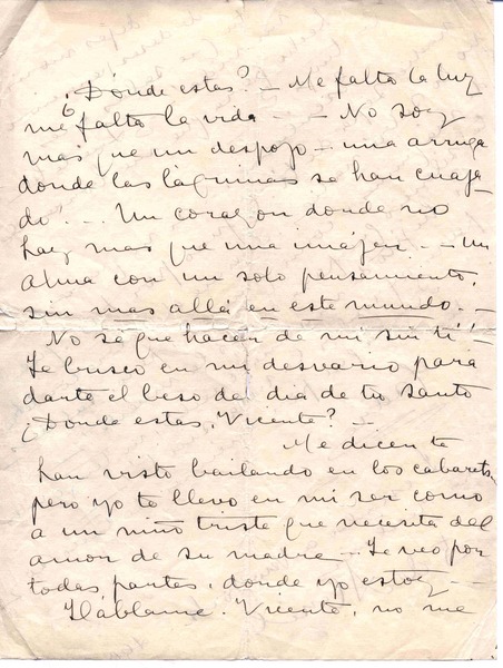 [Carta, 1926 o 1927?] nov. 5 Santiago de Chile <a>, Vicente Huidobro, Francia