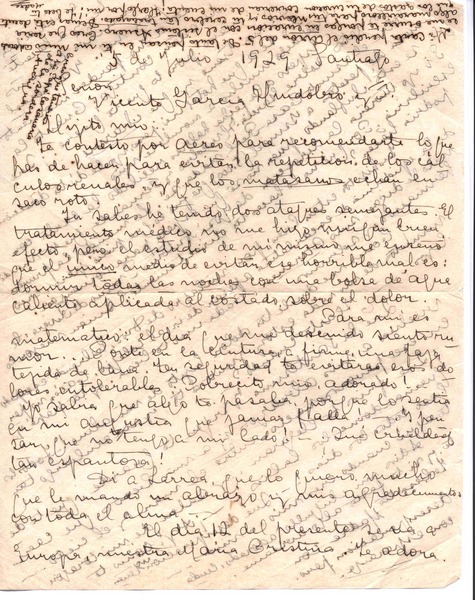 [Carta], 1929 jul. 5 Chile <a> Vicente Huidobro, Paris, Francia