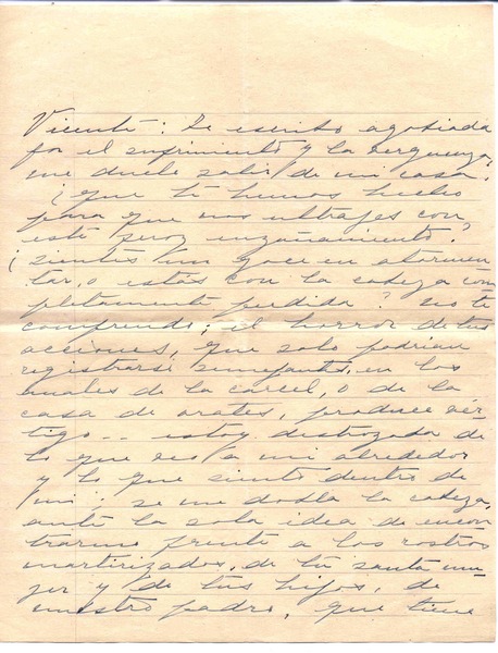 [Carta], 1947 nov. 20 Chile [a] Vicente Huidobro, Europa  [manuscrito] Mercedes García-Huidobro.