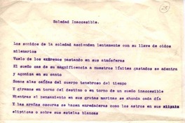 Soledad inaccesible  <manuscrito> Vicente Huidobro.
