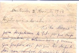 [Carta], 1944 nov. 2 Montevideo, Uruguay [a] Manuela García Huidobro, Chile  [manuscrito] Vicente Huidobro.