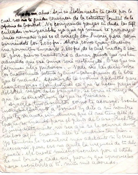 [Carta], 1931 Llolleo, Chile <a> Vicente Huidobro, Paris, Francia