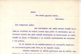 [Carta] 1917 mayo 19 Los Andes, Chile <a> Pedro Aguirre Cerda, Chile