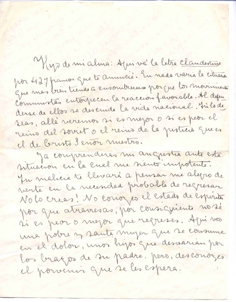 [Carta], 1931 dic. 12 Chile <a> Vicente Huidobro, Paris, Francia