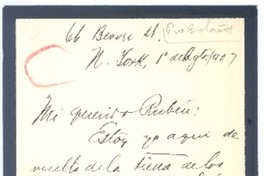 [Carta], 1907 ago. 1 Paris, Francia <a> Rubén Darío