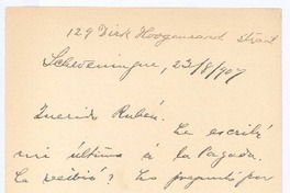 [Carta], 1907 ago. 23 [Scheveningue?], Holanda <a> Rubén Darío