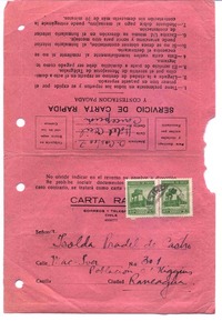 [Carta], 1945 ene. 26 Concepción, Chile <a> Isolda Pradel  [manuscrito] Oscar Castro.