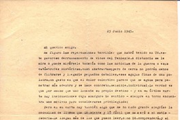 [Carta], 1945 jun 23 [Santiago?], Chile <a> Oscar Castro  [manuscrito] Alone.