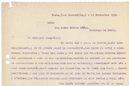 [Carta] 1932 nov. 11, Yuste, Jarandilla, España [a] Julio Molina Nuñez
