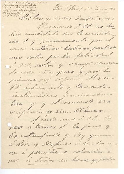 [Carta] 1916 ene. 10, Eten, Perú [a] Pedro Prado