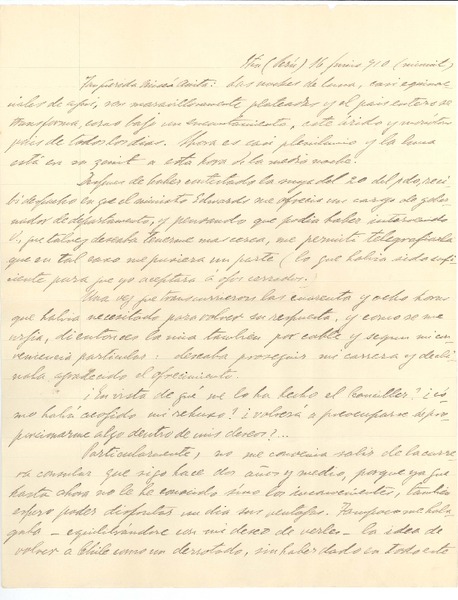 [Carta] 1910 jun. 16, Eten, Perú [a] Anita vda. de Jordán