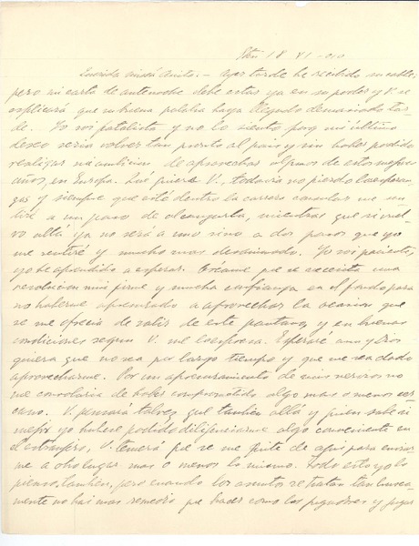 [Carta] 1910 jun. 18, Eten, Perú [a] Anita vda. de Jordán