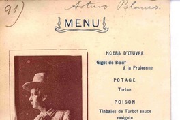 [Menú], 1907 nov. 9 [a] Augusto D'Halmar