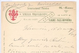 [Carta], 1903 mayo 15 Florencia, Italia <a> Rubén Darío