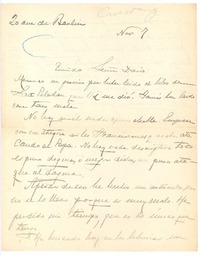 [Carta, entre 1900 y 1916], nov. 7 Madrid, España <a> Rubén Darío