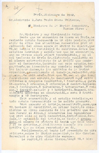 [Carta], 1912 diciembre, Paris, Francia <a> Juan Pablo Sáenz