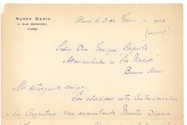 [Carta], 1912 ene. 3 Paris, Francia <a> Enrique Caprile
