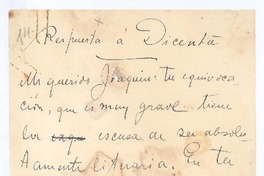 [Carta], c.1900 Europa <a> Joaquín Dicenta