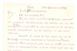 [Carta], 1907 ago. 19 Paris, Francia <a> D.M. Pérez Villavicencio