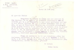 [Carta], 1911 nov. 24 Paris, Francia <a> Fabio Fiallo