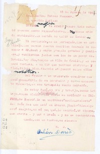 [Carta], 1907 ago. 18 Francia? <a> Rufino Blanco-Fombona