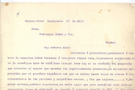 [Carta], 1912 sep. 10 Buenos Aires, Argentina <a> Rodríguez Núñez