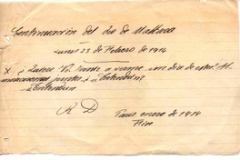 [carta], 1914 feb. 23 Paris, Francia <a un amigo>