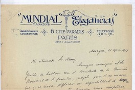 [Carta], 1912 ago. 21 Adrogué, Argentina <a un Sr. Nuñez>